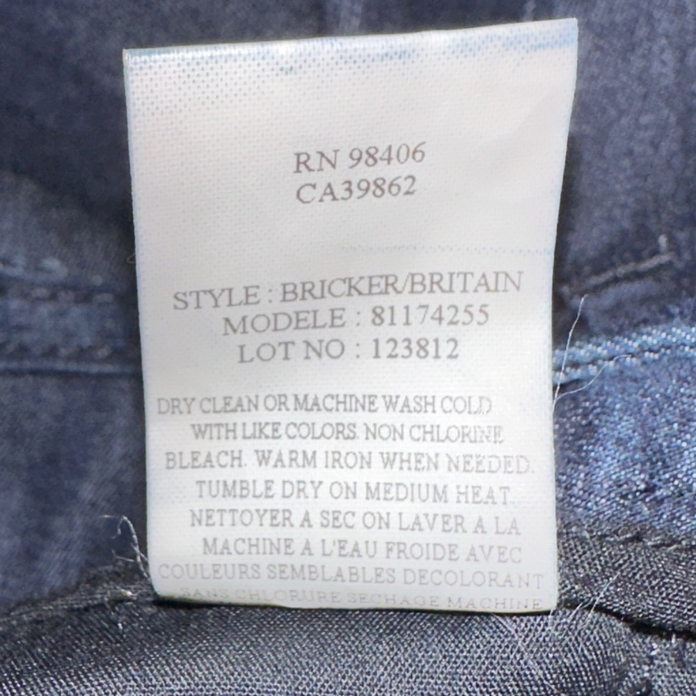 Theory Womens Wide Leg Trousers Indigo Blue Cotton Blend Dress Pants Size 8 - Picture 9 of 11